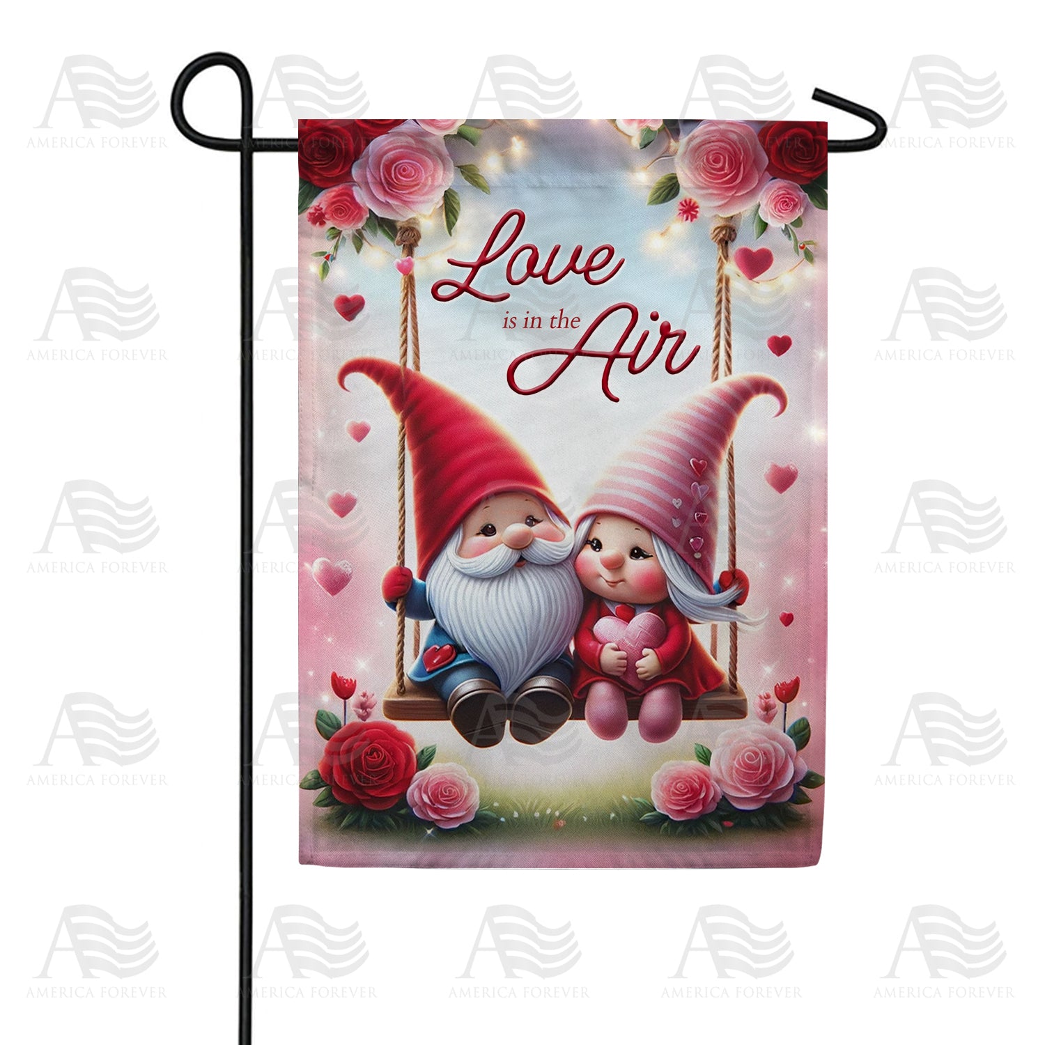 Enchanted Gnome Love Garden Flag