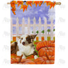 Dog With Pumpkins House Flag
