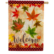 Fall Leaves Welcome House Flag