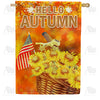 Autumn Flowers Bike Basket House Flag