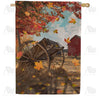 Old Wooden Farm Cart House Flag