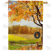 Fall Squirrel Playground House Flag