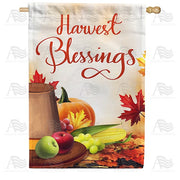 Pilgrim Hat Harvest Blessings House Flag