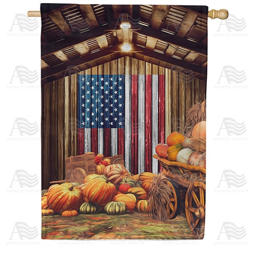 Harvested With American Pride House Flag