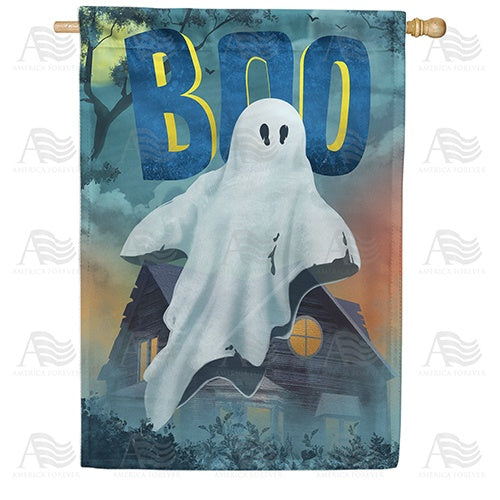 "Boo"berry Ghost House Flag