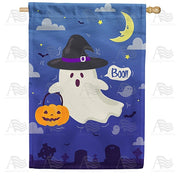 Trick Or Treat Ghost House Flag