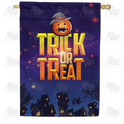 Trick Or Treat Night House Flag