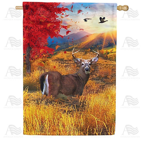 Deer Rutting Season House Flag