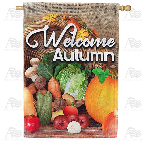 Autumn Food Harvest House Flag