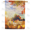 Chickens Forage For Insects House Flag
