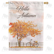 Autumn Breeze Bike Ride House Flag