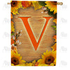 Autumn Sunflowers Monogram House Flag