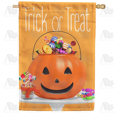 Halloween Candy Bucket House Flag