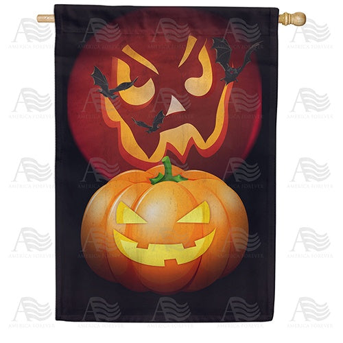 Pumpkin Moon House Flag