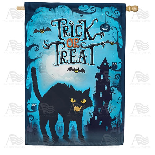 Frightening Feline House Flag