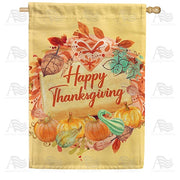 Thanksgiving Love & Gourds House Flag