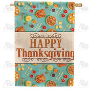 Thanksgiving Foods House Flag