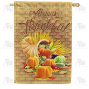 Always Thankful-Basket Weave House Flag