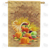 Always Thankful-Basket Weave House Flag