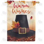 Pilgrim Hat In Leaves House Flag