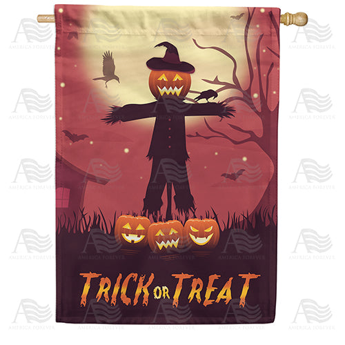 Eerie Halloween Night House Flag