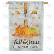 Jesus Never Leaves House Flag