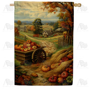 Peaceful Autumn Valley House Flag