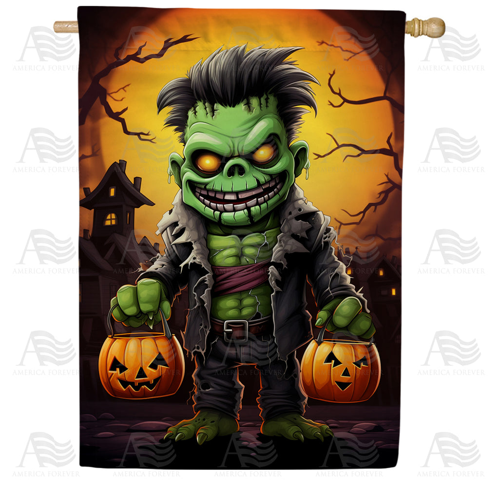 Little Frankie Goes Trick Or Treating House Flag