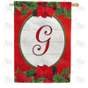 Red Poinsettia - Monogram G House Flag