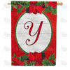 Red Poinsettia - Monogram Y House Flag