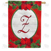 Red Poinsettia - Monogram Z House Flag