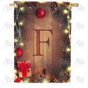 Wood Panel Lights - Monogram F House Flag