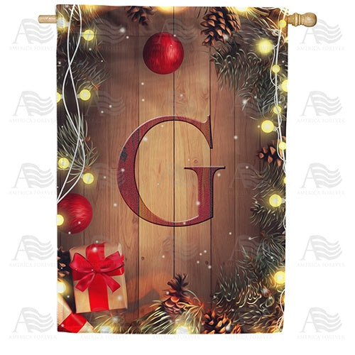 Wood Panel Lights - Monogram G House Flag