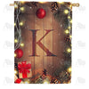 Wood Panel Lights - Monogram K House Flag