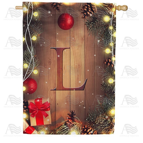 Wood Panel Lights - Monogram L House Flag