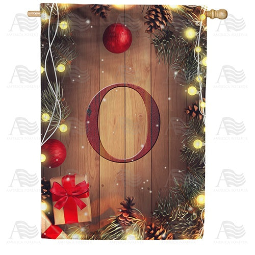 Wood Panel Lights - Monogram O House Flag