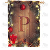 Wood Panel Lights - Monogram P House Flag