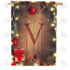 Wood Panel Lights - Monogram V House Flag