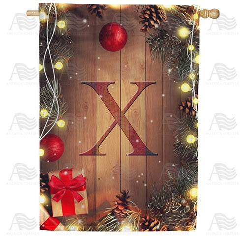 Wood Panel Lights - Monogram X House Flag