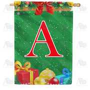 Merry Christmas - Monogram A House Flag