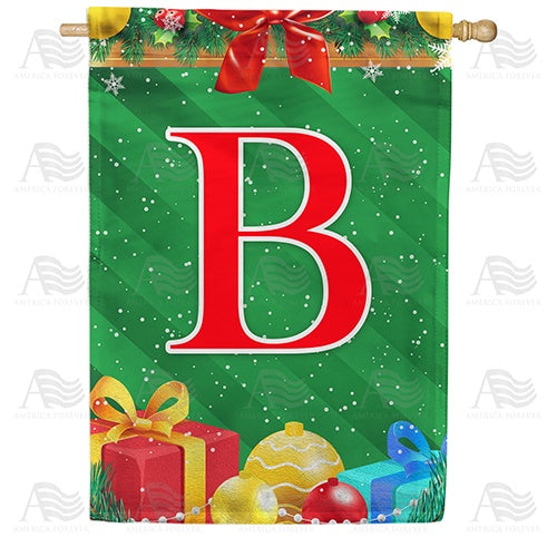 Merry Christmas - Monogram B House Flag