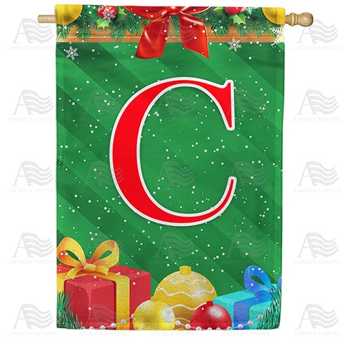 Merry Christmas - Monogram C House Flag