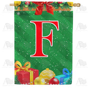 Merry Christmas - Monogram F House Flag