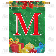 Merry Christmas - Monogram M House Flag