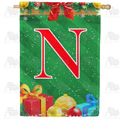 Merry Christmas - Monogram N House Flag