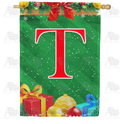 Merry Christmas - Monogram T House Flag