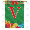 Merry Christmas - Monogram V House Flag