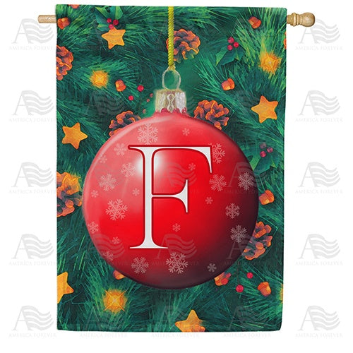 Christmas Ball - Monogram F House Flag