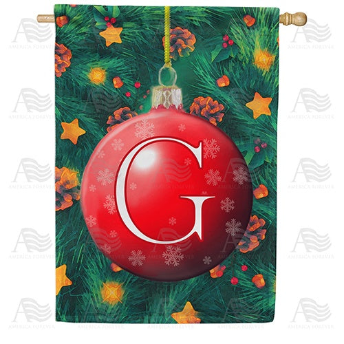 Christmas Ball - Monogram G House Flag