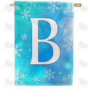 Snowflakes Monogram B House Flag